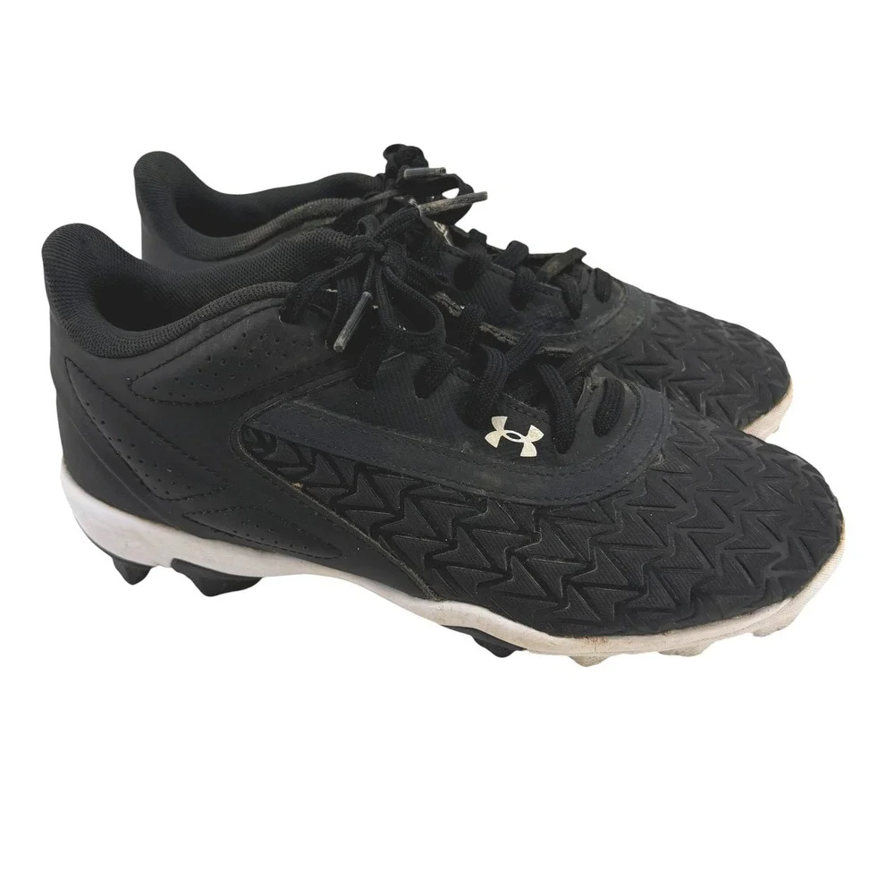 Under Armour Leadoff Low RM JR Kids Baseball Cleats Black White 3027455-001 3.5Y
